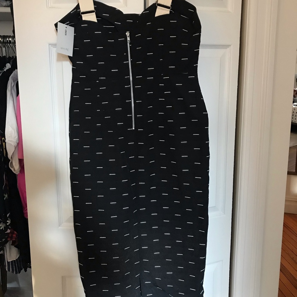 Asos WHITE label black dress with white stitches
